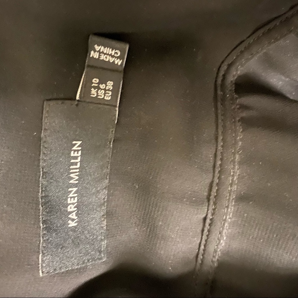 Karen Millen Black Bomber Jacket Fits XS S Sz 6 - Picture 8 of 14